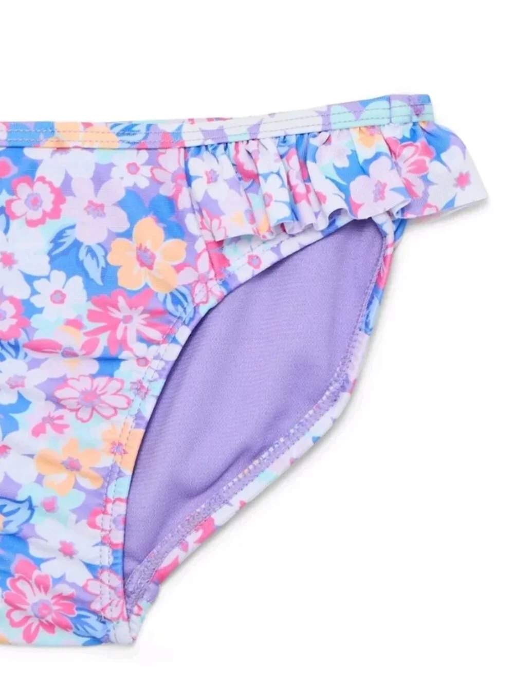 FLORAL PRINT - RUFFLE STRAP BIKINI TOP - TWO PIECE SWIMSUIT